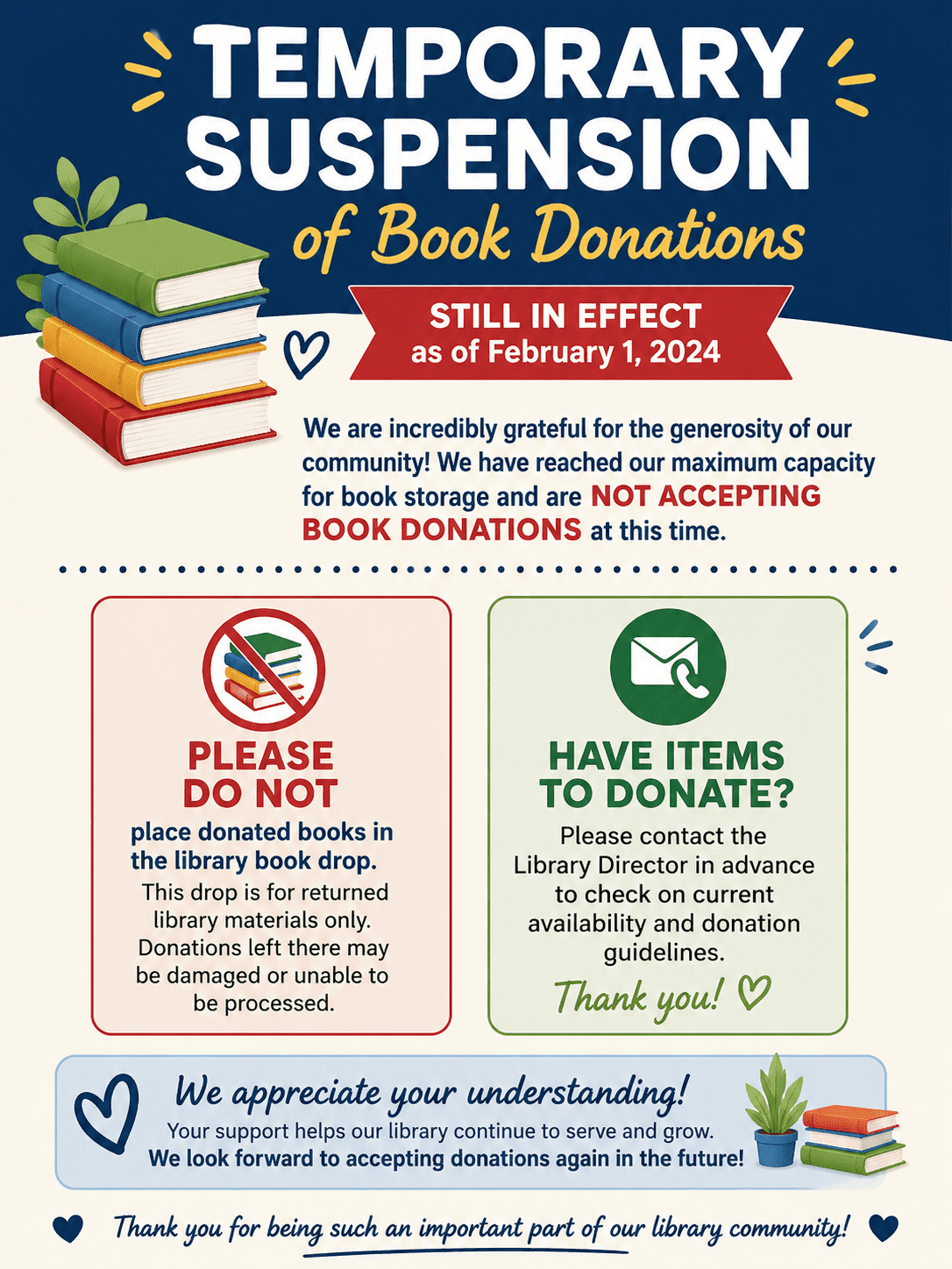 Temp Susp Book Donation