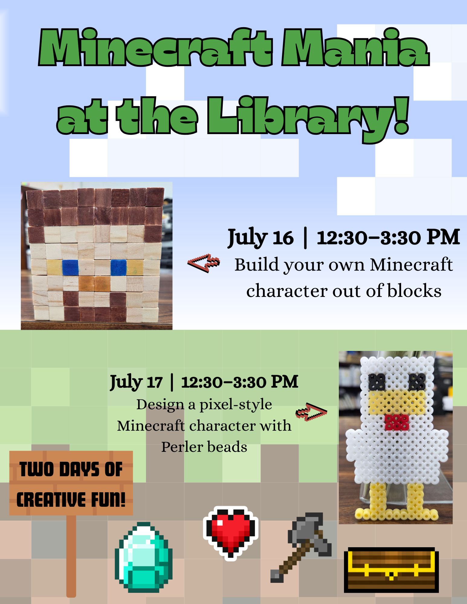 Minecraft Mania at the Library!